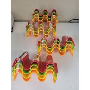 Mainstays Taco Holders Set of 16 Colorful Plastic Taco Stands New Sealed